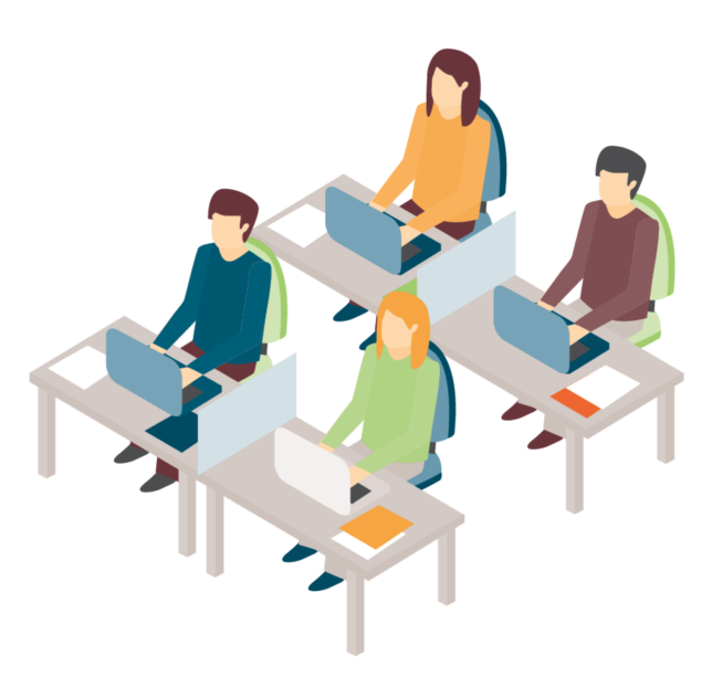 illustration groupe bureau
